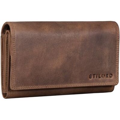 STILORD 'Amanda' Portemonnee van leer voor dames, RFID-portemonnee, vintage, met NFC-bescherming, grote portemonnee, in geschenkdoos, echt leer, Medium bruin, Elegante vintage stijl STILORD 'Amanda' Portemonnee van leer voor dames, RFID-portemonnee, vintage, met NFC-bescherming, grote portemonnee, in geschenkdoos, echt leer, Medium bruin, Elegante vintage stijl