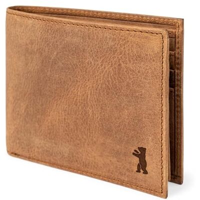 Berliner Bags Peter Vintage lederen portemonnee met TÜV-gecertificeerde RFID-bescherming voor heren, bruin Portefeuille en cuir véritable pour homme, protection RFID, 6 emplacements pour cartes, 2 compartiments pour argent Berliner Bags Peter Vintage lederen portemonnee met TÜV-gecertificeerde RFID-bescherming voor heren, bruin Portefeuille en cuir véritable pour homme, protection RFID, 6 emplacements pour cartes, 2 compartiments pour argent