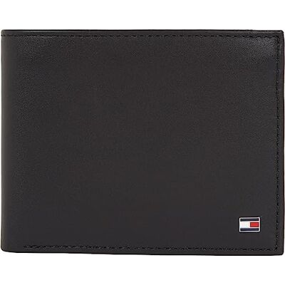 Tommy Hilfiger Heren portemonnee Eton Trifold van leer, Schwarz 13x10x2 cm (B x H x T) Tommy Hilfiger Heren portemonnee Eton Trifold van leer, Schwarz 13x10x2 cm (B x H x T)