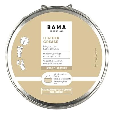 Bama Leather Grease Schoenverzorgingswas voor leerverzorging en bescherming, neutrale leerwas, geschikt voor alle kleuren, 100 ml, neutraal Bama Leather Grease Schoenverzorgingswas voor leerverzorging en bescherming, neutrale leerwas, geschikt voor alle kleuren, 100 ml, neutraal