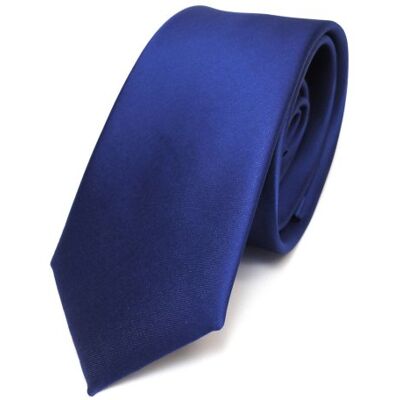 TigerTie Smalle satijnen stropdas in effen effen kleur in verschillende kleuren, blauw koningsblauw., One Size One Size TigerTie Smalle satijnen stropdas in effen effen kleur in verschillende kleuren, blauw koningsblauw., One Size One Size