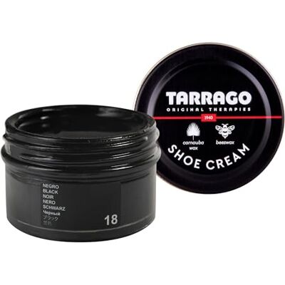 Tarrago Shoe Cream Beschermende crème voor leren schoenen, schoenverzorging, voedt, herstelt en beschermt, (18) zwart, 50 ml Tarrago Shoe Cream Beschermende crème voor leren schoenen, schoenverzorging, voedt, herstelt en beschermt, (18) zwart, 50 ml