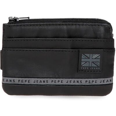 Pepe Jeans Tape Portemonnee met kaarthouder, zwart, 11 x 7 x 1,5 cm, leer by Joumma Bags, zwart, Talla única, portemonnee met kaarthouder Pepe Jeans Tape Portemonnee met kaarthouder, zwart, 11 x 7 x 1,5 cm, leer by Joumma Bags, zwart, Talla única, portemonnee met kaarthouder