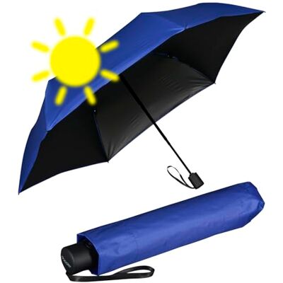 Doppler Zero Magic mini-zakparaplu met automatisch openen en sluiten, Ocean Blue-Black UV- en hittebescherming Doppler Zero Magic mini-zakparaplu met automatisch openen en sluiten, Ocean Blue-Black UV- en hittebescherming