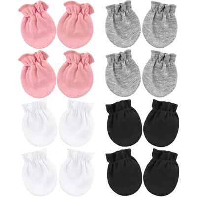 DRESHOW Wanten voor baby's, pasgeborenen, handschoenen voor zuigelingen, gestreepte katoenen handschoenen voor 0-6 maanden Eén maat DRESHOW Wanten voor baby's, pasgeborenen, handschoenen voor zuigelingen, gestreepte katoenen handschoenen voor 0-6 maanden Eén maat