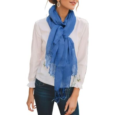 Prettystern Dames Heren 100% Linnen Sjaal Effen Kleurrijke Franjes Geweven Lente en Zomer T51 Jeans Blauw 180/55 cm + seitlich 10cm Fransen Prettystern Dames Heren 100% Linnen Sjaal Effen Kleurrijke Franjes Geweven Lente en Zomer T51 Jeans Blauw 180/55 cm + seitlich 10cm Fransen