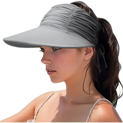 DRESHOW Vrouwen Zonneklep Hoed Brede Rand Hoed Verstelbare Opvouwbare Paardenstaart Strand Hoed Zomer UV Bescherming Outdoor Cap UPF 50+ Eén maat DRESHOW Vrouwen Zonneklep Hoed Brede Rand Hoed Verstelbare Opvouwbare Paardenstaart Strand Hoed Zomer UV Bescherming Outdoor Cap UPF 50+ Eén maat