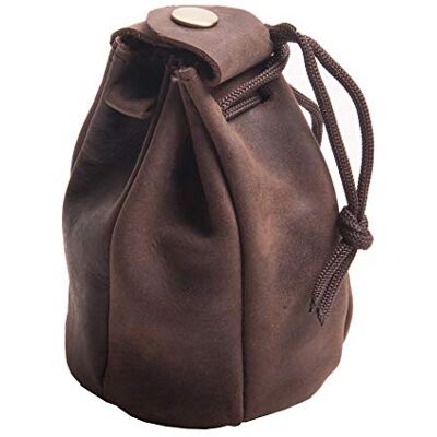 ANDERS Tobackstas van echt leer, met veters, voor sieraden, middeleeuwen, bruin, U ANDERS Tobackstas van echt leer, met veters, voor sieraden, middeleeuwen, bruin, U