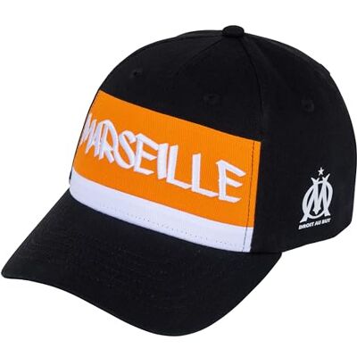 OLYMPIQUE DE MARSEILLE Om Cap Officiële collectie, zwart, Eén maat OLYMPIQUE DE MARSEILLE Om Cap Officiële collectie, zwart, Eén maat