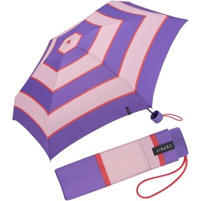 ESPRIT Zakparaplu met bloemenprint, Collegiate Stripe Deep Lavender, Zakparaplu Super Mini ESPRIT Zakparaplu met bloemenprint, Collegiate Stripe Deep Lavender, Zakparaplu Super Mini