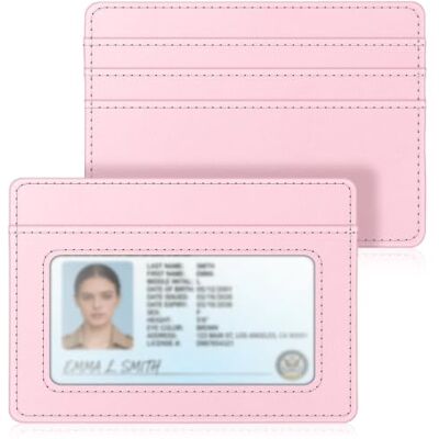 FINTIE Portemonnee met voorvak, kaarthouder met RFID-blokkering en ID-venster voor mannen en vrouwen, Roze, Modern FINTIE Portemonnee met voorvak, kaarthouder met RFID-blokkering en ID-venster voor mannen en vrouwen, Roze, Modern