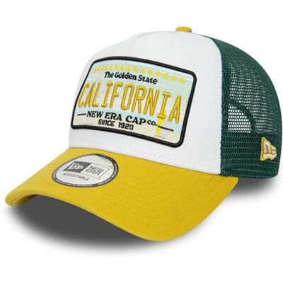 New Era Californië Trucker Cap A-Frame State Patch Verstelbare Snapback Mesh Baseball Cap Wit Geel Groen Eén maat New Era Californië Trucker Cap A-Frame State Patch Verstelbare Snapback Mesh Baseball Cap Wit Geel Groen Eén maat