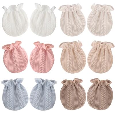 DRESHOW Wanten voor baby's, pasgeborenen, handschoenen voor zuigelingen, gestreepte katoenen handschoenen voor 0-6 maanden Eén maat DRESHOW Wanten voor baby's, pasgeborenen, handschoenen voor zuigelingen, gestreepte katoenen handschoenen voor 0-6 maanden Eén maat