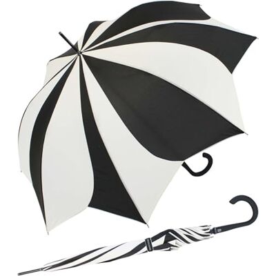 Pierre Cardin Paraplu voor dames, groot, stabiel, met automatisch, zonnebloem, zwart en wit, 105 cm, paraplu met automatisch systeem Pierre Cardin Paraplu voor dames, groot, stabiel, met automatisch, zonnebloem, zwart en wit, 105 cm, paraplu met automatisch systeem