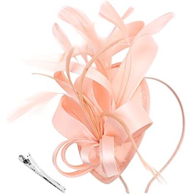 DRESHOW Fascinators Hoed Linten veren op een hoofdband clip cocktail thee party hoeden voor meisjes en vrouwen Eén maat DRESHOW Fascinators Hoed Linten veren op een hoofdband clip cocktail thee party hoeden voor meisjes en vrouwen Eén maat
