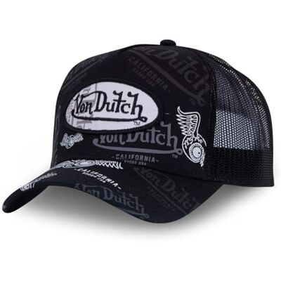 Von Dutch Pet voor dames en heren, truckerpet, verstelbaar en authentiek, zwart, eenheidsmaat Eén maat Von Dutch Pet voor dames en heren, truckerpet, verstelbaar en authentiek, zwart, eenheidsmaat Eén maat