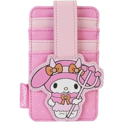 Loungefly Sanrio My Melody Halloween kaarthouder roze cartoon duivel patroon ID-kaartsleuf hartvorm 4 kaartsleuven kunstleer kaarthouder, Roze, Speels Loungefly Sanrio My Melody Halloween kaarthouder roze cartoon duivel patroon ID-kaartsleuf hartvorm 4 kaartsleuven kunstleer kaarthouder, Roze, Speels