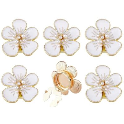 Vordpe Camelia-knopen, witte bloemen, decoratieve manchetknopen van legering, bloemenhemdknopen, voor damesblouses, kostuum, smoking, doe-het-zelf Vordpe Camelia-knopen, witte bloemen, decoratieve manchetknopen van legering, bloemenhemdknopen, voor damesblouses, kostuum, smoking, doe-het-zelf