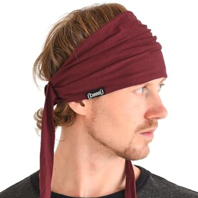 CHARM Bandana hoofdband heren hoofdband dames wijnrood Brede hoofdband voor dames, ninja-sjaal, trainingshoofdband CHARM Bandana hoofdband heren hoofdband dames wijnrood Brede hoofdband voor dames, ninja-sjaal, trainingshoofdband