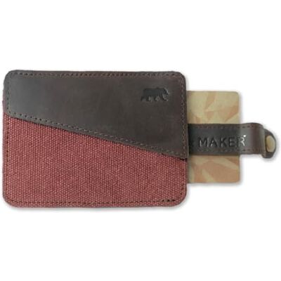 Alaskan MAKER Extra platte herenportemonnee met RFID-bescherming voor mobiele telefoon, pull-out-systeem, vintage leer en robuust katoen, kaarthouder en portemonnee, Bordeaux, Compacte portemonnee Alaskan MAKER Extra platte herenportemonnee met RFID-bescherming voor mobiele telefoon, pull-out-systeem, vintage leer en robuust katoen, kaarthouder en portemonnee, Bordeaux, Compacte portemonnee