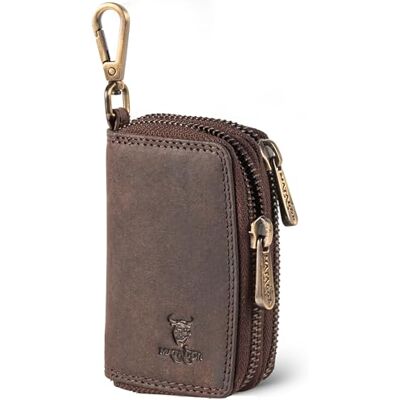 MATADOR KOPENHAGEN Leren sleutelhoesje voor heren met elegante geschenkdoos, stijlvol autosleutelhoesje met sleutelhanger, RFID-portemonnee voor kaarten, luxe sleutelhanger met dubbel, Donkerbruin MATADOR KOPENHAGEN Leren sleutelhoesje voor heren met elegante geschenkdoos, stijlvol autosleutelhoesje met sleutelhanger, RFID-portemonnee voor kaarten, luxe sleutelhanger met dubbel, Donkerbruin