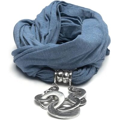 Vestopazzo Jersey sieraden sjaal jeans met onregelmatige gevlochten cirkels hanger gemaakt van 100% gerecycled aluminium. Handgemaakt. Nikkel getest, katoen, Katoen Vestopazzo Jersey sieraden sjaal jeans met onregelmatige gevlochten cirkels hanger gemaakt van 100% gerecycled aluminium. Handgemaakt. Nikkel getest, katoen, Katoen