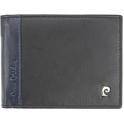 Pierre Cardin Herenportemonnee van leer met kaartvakken, muntvak, vak voor bankbiljetten, Achter Blauw, Stijlvol Pierre Cardin Herenportemonnee van leer met kaartvakken, muntvak, vak voor bankbiljetten, Achter Blauw, Stijlvol