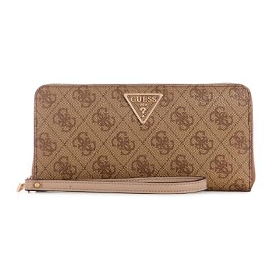 Guess Laurel Grote portemonnee met ritssluiting voor dames, latte-logo, eenheidsmaat Guess Laurel Grote portemonnee met ritssluiting voor dames, latte-logo, eenheidsmaat