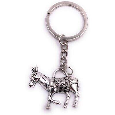 H-Customs Mule ezel paard sleutelhanger hanger metaal verzilverd H-Customs Mule ezel paard sleutelhanger hanger metaal verzilverd