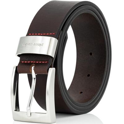 Pierre Cardin Leren herenriem, 40 mm breed, volledig leren riem, zwart/bruin Bundweite 110 cm Gesamtlänge 125 cm L 43,3 XL Pierre Cardin Leren herenriem, 40 mm breed, volledig leren riem, zwart/bruin Bundweite 110 cm Gesamtlänge 125 cm L 43,3 XL