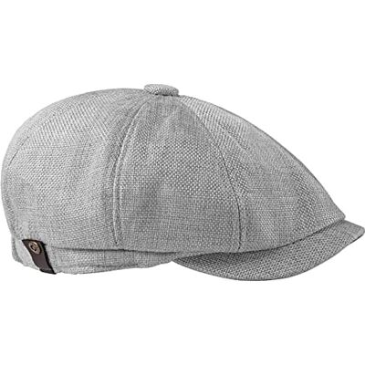 FBBULES Platte petten 8 Panelen Gatsby Hoed Peaky Visgraat Pet Gavroche Baker Boy Ierse Hoeden Fashion Ivy voor Mannen Vrouwen met Elastische Band Lichtgrijs One Size FBBULES Platte petten 8 Panelen Gatsby Hoed Peaky Visgraat Pet Gavroche Baker Boy Ierse Hoeden Fashion Ivy voor Mannen Vrouwen met Elastische Band Lichtgrijs One Size