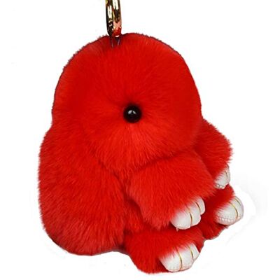 Bestowal Sleutelhanger van zacht en pluizig imitatiebont, Rood, Ketting Bestowal Sleutelhanger van zacht en pluizig imitatiebont, Rood, Ketting