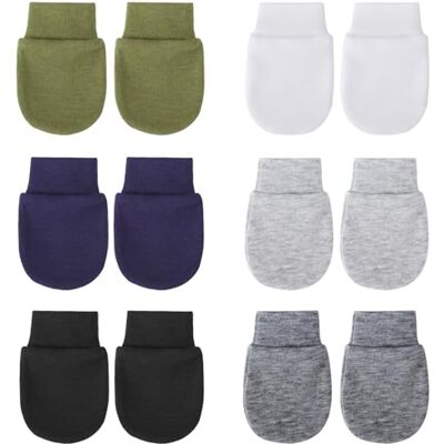DRESHOW Wanten voor baby's, pasgeborenen, handschoenen voor zuigelingen, gestreepte katoenen handschoenen voor 0-6 maanden, 6 sets baby mittens MT05-08, Eén maat Eén maat DRESHOW Wanten voor baby's, pasgeborenen, handschoenen voor zuigelingen, gestreepte katoenen handschoenen voor 0-6 maanden, 6 sets baby mittens MT05-08, Eén maat Eén maat