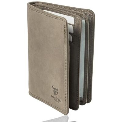 MATADOR RFID-kaarthouder, echt leer, voor dames en heren, aktetas, creditcardhouder, visitekaarthouder, etui met geschenkdoos, portemonnee, grijs., S, Klassiek MATADOR RFID-kaarthouder, echt leer, voor dames en heren, aktetas, creditcardhouder, visitekaarthouder, etui met geschenkdoos, portemonnee, grijs., S, Klassiek