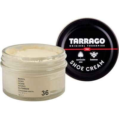 Tarrago Shoe Cream Beschermende crème voor leren schoenen, schoenverzorging, voedt, herstelt en beschermt 50 ml, (36) Ivoor 50 ml Tarrago Shoe Cream Beschermende crème voor leren schoenen, schoenverzorging, voedt, herstelt en beschermt 50 ml, (36) Ivoor 50 ml