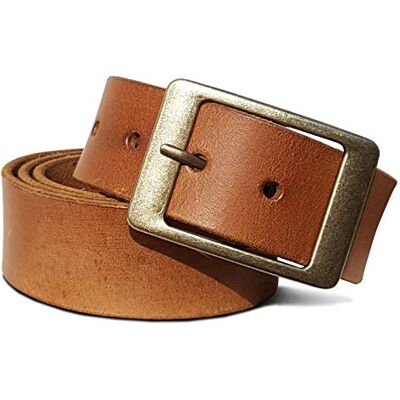 ROYALZ Vintage leren riem voor dames, jeans, broek, 4 mm dik, volledig leer, 38 mm, Bruin 85 ROYALZ Vintage leren riem voor dames, jeans, broek, 4 mm dik, volledig leer, 38 mm, Bruin 85