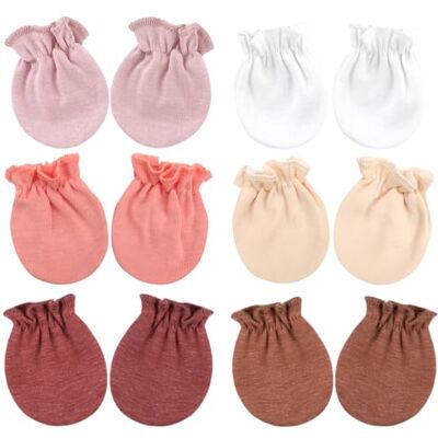 DRESHOW Wanten voor baby's, pasgeborenen, handschoenen voor zuigelingen, gestreepte katoenen handschoenen voor 0-6 maanden Eén maat DRESHOW Wanten voor baby's, pasgeborenen, handschoenen voor zuigelingen, gestreepte katoenen handschoenen voor 0-6 maanden Eén maat