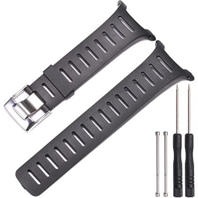 MCXGL Horlogeband van zwart rubber, 20 mm, voor Suunto T1 T1C T3 T3C T3D T4C T4D, zwart., Black+tool+Screw, Riem MCXGL Horlogeband van zwart rubber, 20 mm, voor Suunto T1 T1C T3 T3C T3D T4C T4D, zwart., Black+tool+Screw, Riem