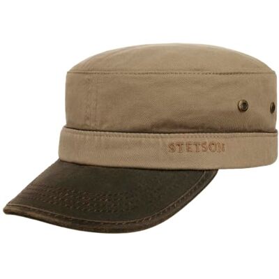 Stetson Gosper Army Cap voor dames en heren, urban militair met vizier, achter gesloten, lente, zomer, Kastanje S (54-55 cm) Stetson Gosper Army Cap voor dames en heren, urban militair met vizier, achter gesloten, lente, zomer, Kastanje S (54-55 cm)