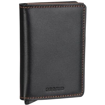 Secrid Originele slanke portemonnee van leer met RFID-kaarthouder, zwart/bruin, één maat, elegant, Zwart/Bruin, Stijlvol Secrid Originele slanke portemonnee van leer met RFID-kaarthouder, zwart/bruin, één maat, elegant, Zwart/Bruin, Stijlvol