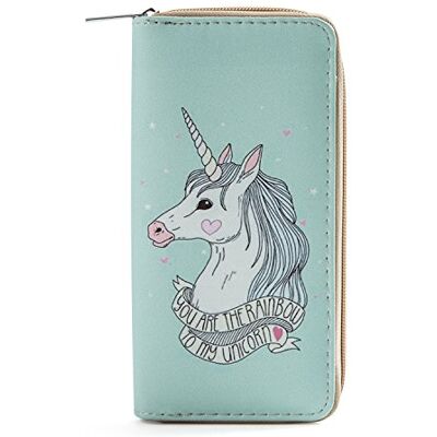 DonDon Portemonnee voor dames of kleine meisjes met ritssluiting, Eenhoorn You are the Rainbow, Modern DonDon Portemonnee voor dames of kleine meisjes met ritssluiting, Eenhoorn You are the Rainbow, Modern