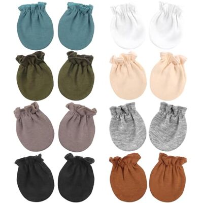 DRESHOW Wanten voor baby's, pasgeborenen, handschoenen voor zuigelingen, gestreepte katoenen handschoenen voor 0-6 maanden Eén maat DRESHOW Wanten voor baby's, pasgeborenen, handschoenen voor zuigelingen, gestreepte katoenen handschoenen voor 0-6 maanden Eén maat