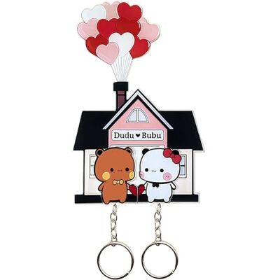 JXAXD Bubu Dudu Sleutelhangerset, Bubu en Dudu sleutelhanger, acryl, Kawaii-koppelsleutelhanger, nieuw huis, sleutelhanger, schattige panda hanger, cadeau 10*17*0,4cm JXAXD Bubu Dudu Sleutelhangerset, Bubu en Dudu sleutelhanger, acryl, Kawaii-koppelsleutelhanger, nieuw huis, sleutelhanger, schattige panda hanger, cadeau 10*17*0,4cm