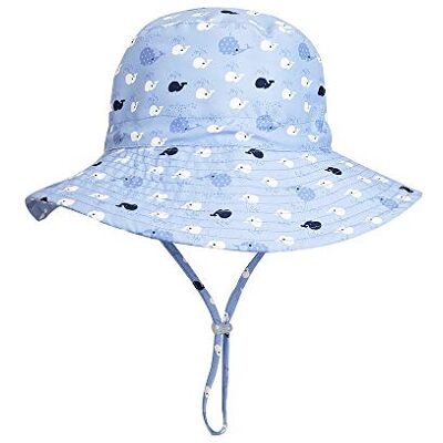 Highdi Zonnehoed met brede rand, voor kinderen, met verstelbare kinriem, uv-bescherming, UPF 50+, baby, meisjes, jongens, zomer, reizen, strandhoed (kleine walvis, 50 cm) Highdi Zonnehoed met brede rand, voor kinderen, met verstelbare kinriem, uv-bescherming, UPF 50+, baby, meisjes, jongens, zomer, reizen, strandhoed (kleine walvis, 50 cm)