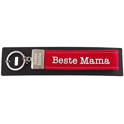 Depesche 4298-003 sleutelhanger van vilt met gegraveerde metalen gesp en iconische print "Beste Mama" rood ca. 18,7 x 4,4 x 1 cm, Rood Depesche 4298-003 sleutelhanger van vilt met gegraveerde metalen gesp en iconische print "Beste Mama" rood ca. 18,7 x 4,4 x 1 cm, Rood