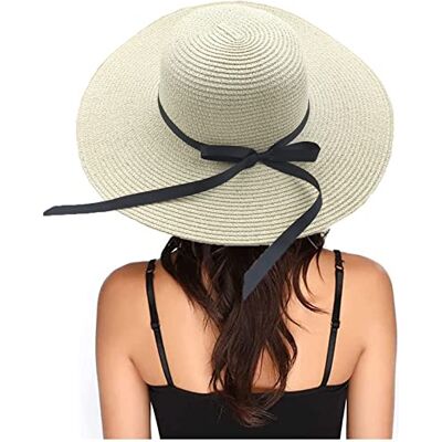 Eight Space Zonnehoed voor dames, strohoed, zomerhoed, strandpet, opvouwbare strohoed met brede rand, uv-bescherming, zomer, strandpet voor reizen, Beige M Eight Space Zonnehoed voor dames, strohoed, zomerhoed, strandpet, opvouwbare strohoed met brede rand, uv-bescherming, zomer, strandpet voor reizen, Beige M