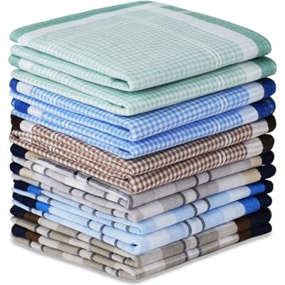 URAQT 12 stuks zachte zakdoeken voor heren, 40 cm x 40 cm, katoenmix voor bruid, bal, feest, bruiloft, dagelijks gebruik, cadeau voor mannen, G-stijl: 38 x 38 cm, 38 x 38 cm 38*38CM URAQT 12 stuks zachte zakdoeken voor heren, 40 cm x 40 cm, katoenmix voor bruid, bal, feest, bruiloft, dagelijks gebruik, cadeau voor mannen, G-stijl: 38 x 38 cm, 38 x 38 cm 38*38CM