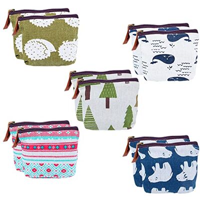 Rebanky Mini handtas met ritssluiting canvas handtas voor dames van stof, meerkleurig, kinderbagage Rebanky Mini handtas met ritssluiting canvas handtas voor dames van stof, meerkleurig, kinderbagage