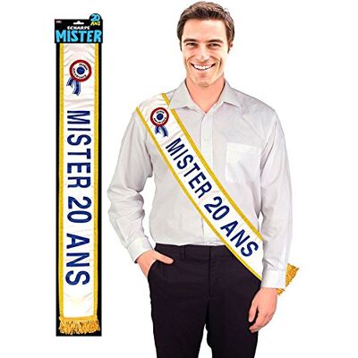 Surprisez Vous SV Verras jezelf Mister sjaal 20 jaar blauw, wit Surprisez Vous SV Verras jezelf Mister sjaal 20 jaar blauw, wit