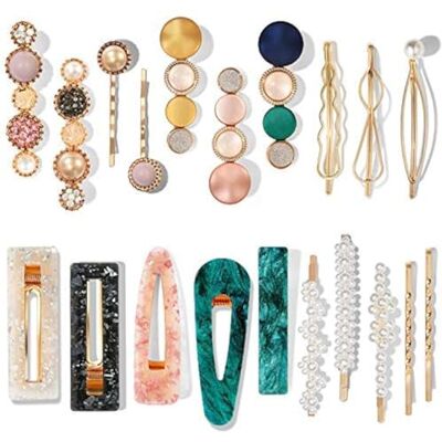 Mehayi 20 stuks modieuze acryl hars-haarspelden met parels handgemaakte schattige metalen haarspelden haaraccessoires geschenken voor vrouwen meisjes feestdecoratie bruiloft Mehayi 20 stuks modieuze acryl hars-haarspelden met parels handgemaakte schattige metalen haarspelden haaraccessoires geschenken voor vrouwen meisjes feestdecoratie bruiloft
